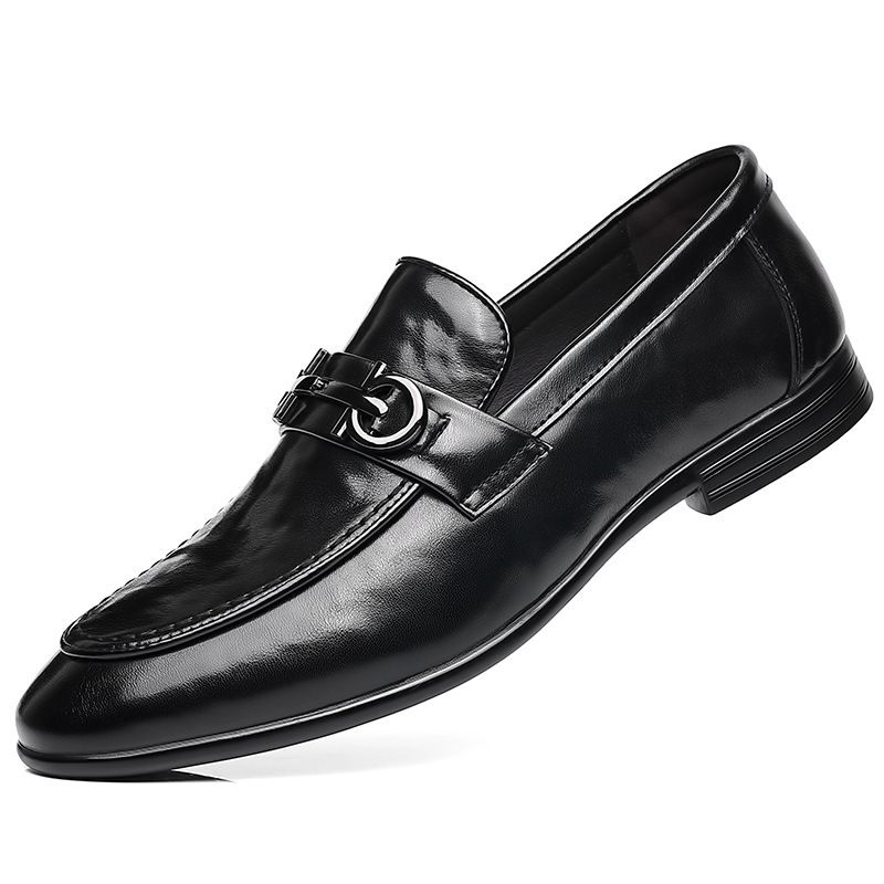 New Korean Business Formal Casual Shoes, Comfortable And Versatile British Style Breathable Loafers, Men's Leather Shoes_voghion.com