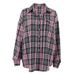 2025 Loose Pink Plaid Shirt Fashion Casual Oversized Sun Protection Cardigan Women's Clothing_voghion.com