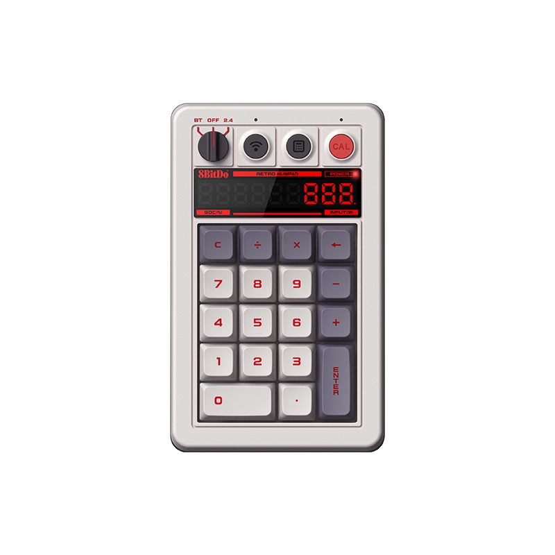 Eight-Bit Hall Retro18 Wireless Digital Keypad Calculator Two-in-One Retro Style LED Display 8bitdo_voghion.com