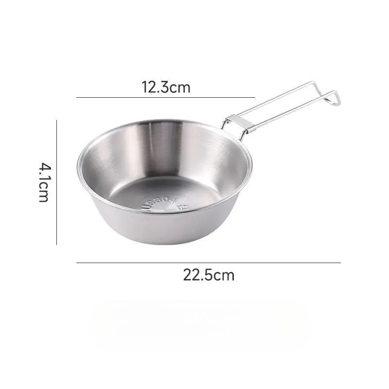 316 Outdoor Folding Snow Portable Tableware Stainless Steel Camping Coffee Cup Foam Travel Rice Bowl_voghion.com