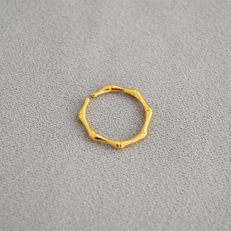 Bijoux européens et américains en laiton plaqué or, moderne, simple, exquis, forme de bambou, mode, personnalité, bague fine, bague empilée, ceinture_voghion.com