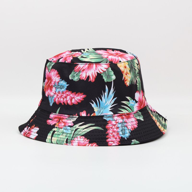 Flower digital print fisherman fashionable and versatile basin sun hat_voghion.com