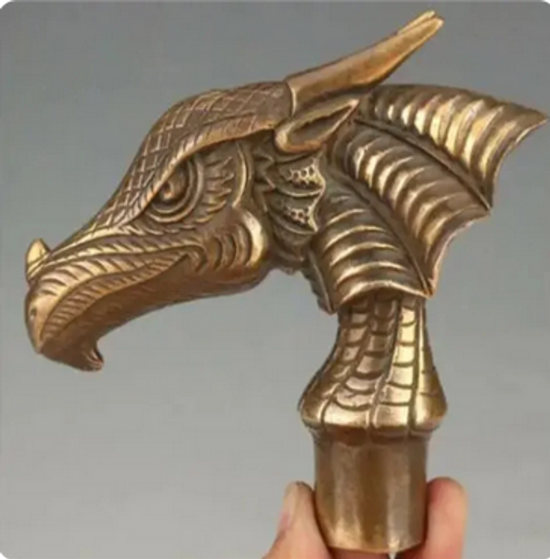 Bâton de marche en BRONZE rétro, dinosaurio DRAGON CANE, accesorios de poignée de tête_voghion.com