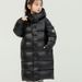 Kids' Long Puffer Jacket With Reflective Shell - Winter Warm Hooded Coat For Boys & Girls, Thickened Down Parka With UV Protection_voghion.com