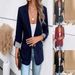 Elegant Stretch Fit Button Blazer For Women - Slim Fit Cropped Sleeve Office Jacket With Functional Pockets, Available In Multiple Colors_voghion.com