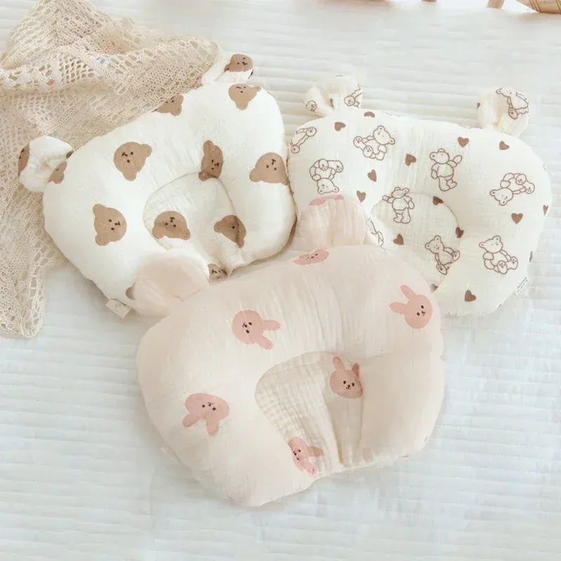 Oreiller en forme de U pour nouveau-né en coton pour bébé, coussin d'allaitement pour nouveau-né, coussin de soutien pour le sommeil, coussin concave en coton_voghion.com