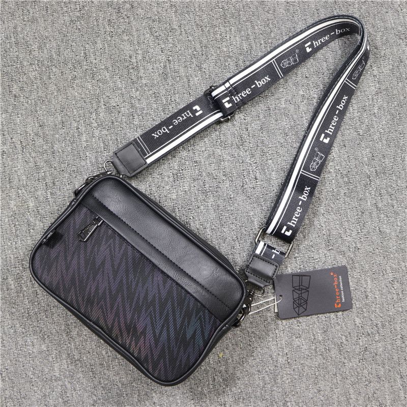Threebox Genuine Color-Changing Stripe Outdoor Single-Shoulder Bag_voghion.com