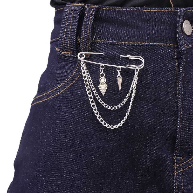 Multi Element Fashion Lock Shaped Brooch Cool Style Pin For Men And Women Key Brooch Accessories_voghion.com