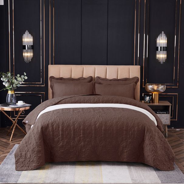 Premium Washed Cotton Quilted Bedspread Set - 3 Piece Reversible & Machine Washable Bedding Collection_voghion.com