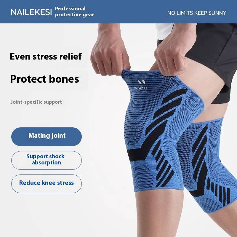 Ademende nylon kniebrace voor mannen en vrouwen - Lichtgewicht ondersteuning voor basketbal, hardlopen, voetbal en sporten - Antislipontwerp met verstelbare banden_voghion.com