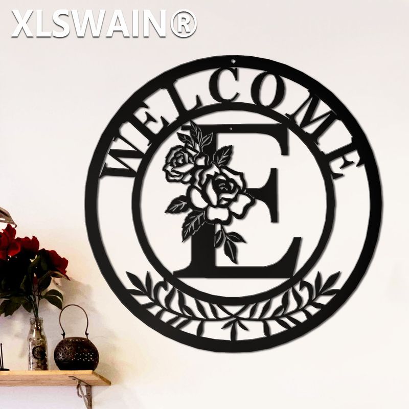 Personalized Name Sign, Welcome Sign Metal Wall Art, Personalized Name Sign, Welcome Sign Wall Art_voghion.com