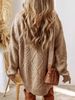 Cozy Cable-Knit Sweater Dress – Oversized Winter Tunic Dress (S-XXL, Beige/Purple)_voghion.com