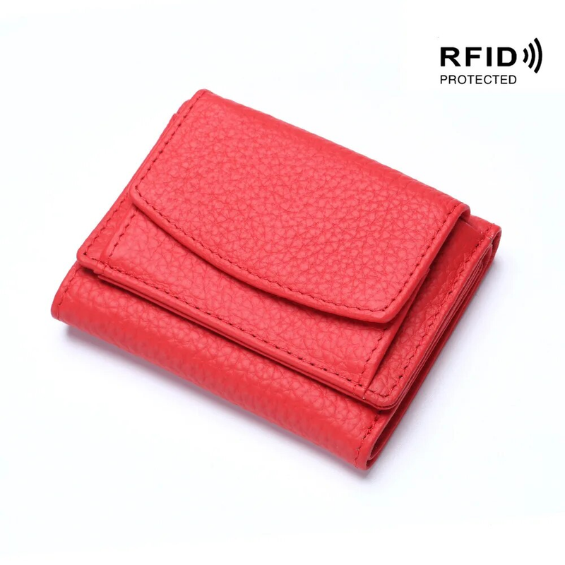 Damen-Geldbörsen und Geldbörsen aus echtem Leder, modische kleine Geldbörse mit Mini-Münzfach, RFID-blockierende Geldbörse, Designer Portfel Damski_voghion.com