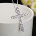 Collana in argento Sterling per donna con ciondolo a croce in cristallo lucido da 18 pollici, gioielli alla moda per feste di nozze, regali di Natale_voghion.com