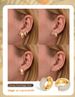 Orecchini a cerchio grandi placcati in oro 14K per donna, set di orecchini a cerchio in argento, impilabili per piercing multipli, leggeri, 3 paia_voghion.com