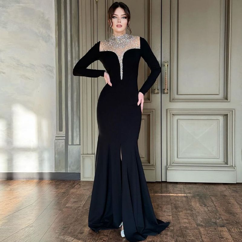 Damenbekleidung Herbst Pure Desire Style Leichter Luxus Hot Diamond Slim Fishtail Langer Rock_voghion.com