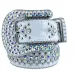 Designer Bb Simon Fashion trends Belt for Men Women Shiny diamond Black Blue white multicolour with bling rhinestones_voghion.com