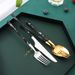 Stoviglie con manico in acciaio inossidabile, vita piccola, venature del legno imitazione, coltello da cibo occidentale, forchetta, set, bistecca, internet_voghion.com