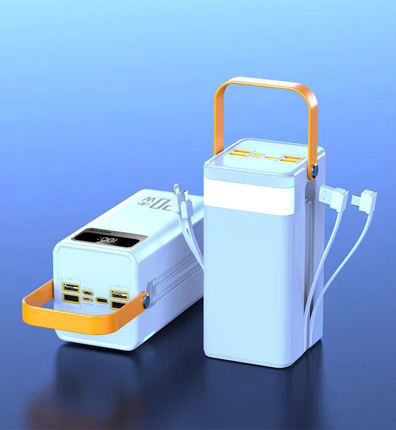 120W päikesepatarei sisseehitatud kaablitega - 50000mAh suure mahutavusega, kiire laadimine telkimiseks ja otseülekannete jaoks_voghion.com