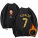 Football Club Cristiano Ronaldo Portrait No.7 Round Neck Sweater With Velvet For Autumn And Winter Loose Double Sided_voghion.com