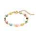 European And American Turkish Color Block Stainless Bracelet For Women Titanium Steel Round Evil Eye Necklace_voghion.com