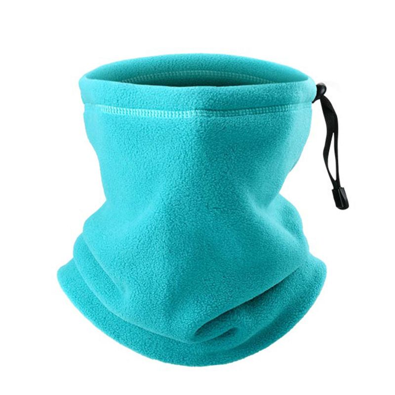SportLife Soft Neck Warmer Gaiter Solid Color Drawstring Design Fleece Neck Gear for Cycling_voghion.com