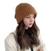 Knitted Hat For Women, Autumn And Winter Korean Style, Versatile, Warm, Double Pom Pom, Plush, Large Head Circumference,_voghion.com