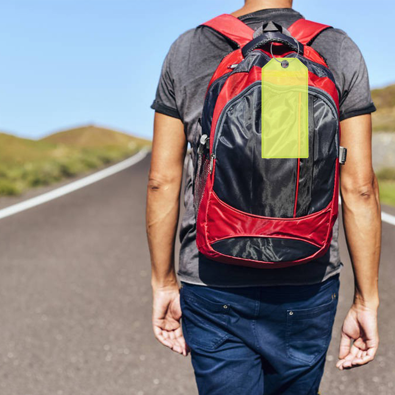 Spot nieuwe groene bagagelabel verticale transparante verzegelde waterdichte kaart kaartenset badge werkkaart PVC_voghion.com