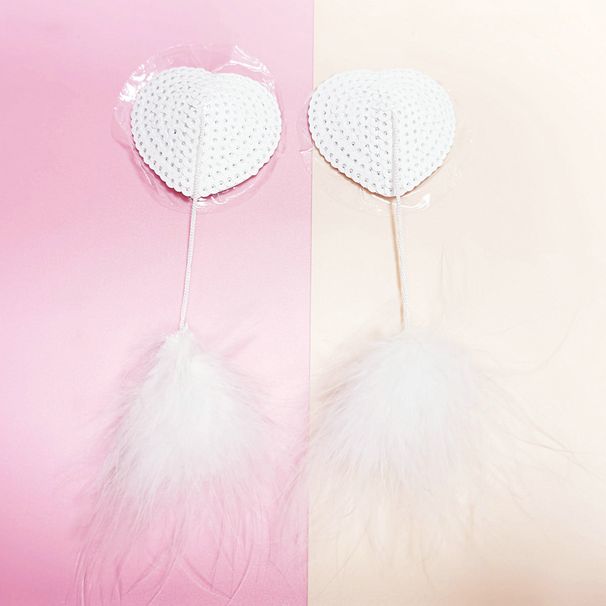 Pelzigen dessous zubehör Sexy brust patch Feder nippel patch_voghion.com