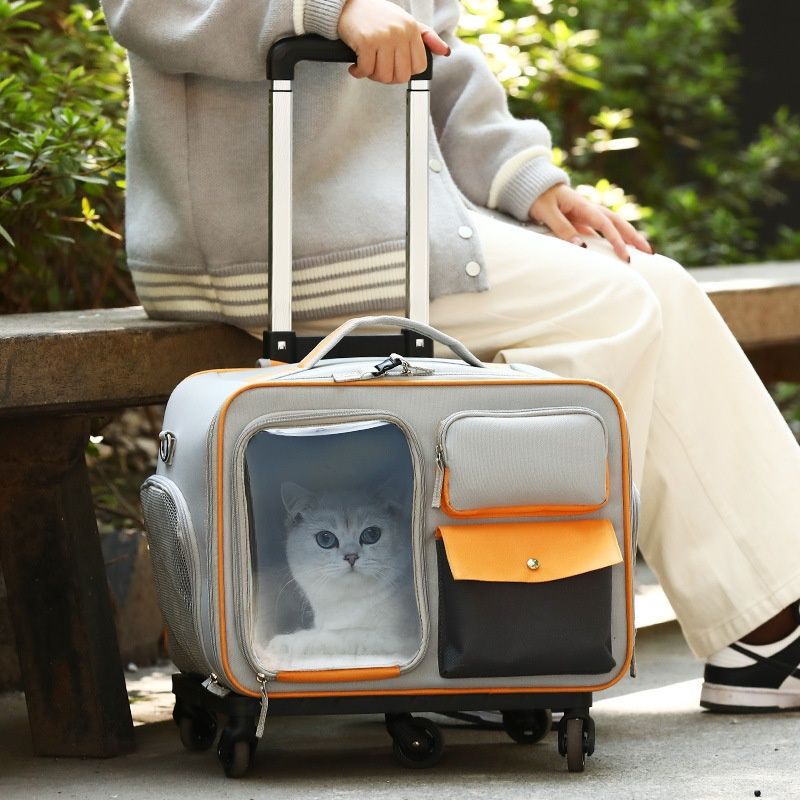 Tragbare Tasche für Haustiere im Freien, gewebter Koffer, Hundetasche, hoher ästhetischer Wert, stressresistenter Katzenrucksack_voghion.com