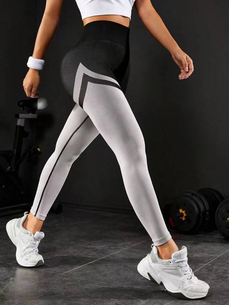 Seamless Striped Peach Yoga Butt-Lifting Tight Quick-Dry High-Waist Outdoor Sports Fitness Long Pants For Women_voghion.com