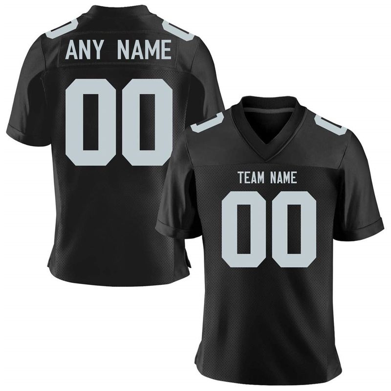 Cusom American Fooball Jersey Black Gray Personalized Prined Team Name Number Adul Kids Breahable Ahleic Fans_voghion.com