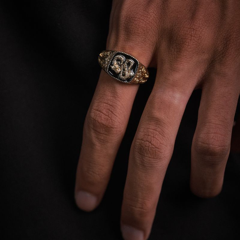 Bague pour homme en relief tridimensionnel créatif avec motif totem dragon adhésif_voghion.com