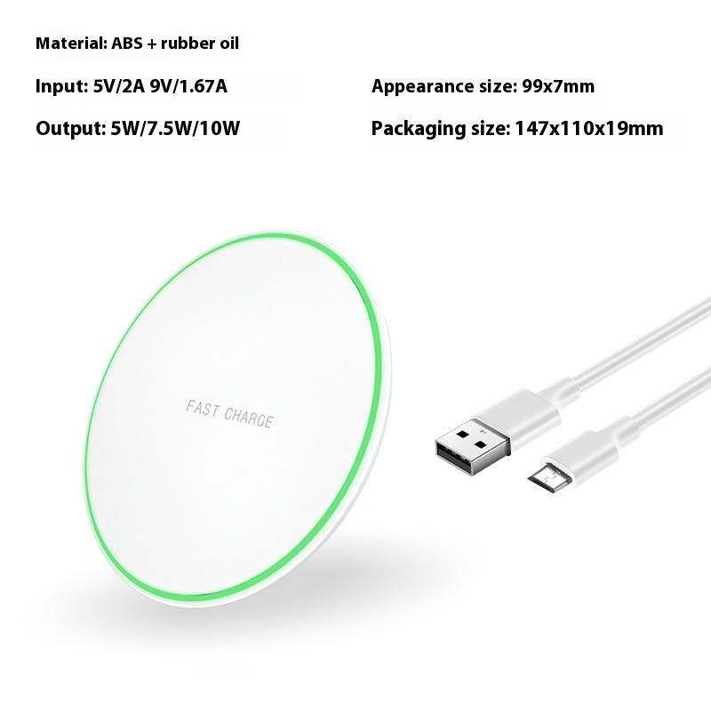 Ultra-Thin Round QI-Certified 15W Wireless Charger | Fast Charging Pad For IPhone, Huawei, Samsung (10W/15W)_voghion.com