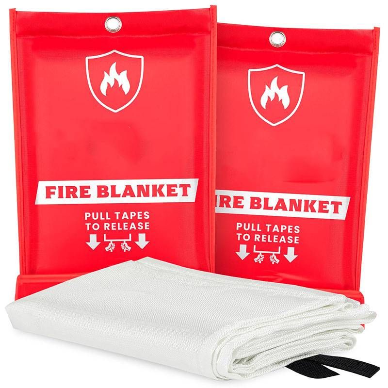 Cobertor de emergência contra incêndio - Conjunto de 2 peças - Cobertor à prova de fogo para cozinha, 101,6 cm x 101,6 cm, adequado para residências, cobertor à prova de fogo de fibra de vidro._voghion.com