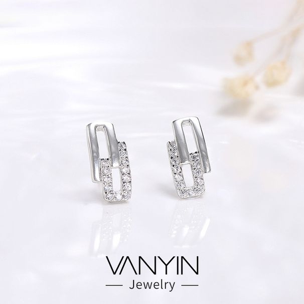 Wanying – boucles d'oreilles creuses en argent pur, mode coréenne Instagram, Style Simple et froid, intégration minimale_voghion.com