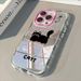 Unbeatable Quality English Black Cat Iphone 15 Phone Case IPhone 14 Promax Mirror 13pro/12 Soft Xr/8plus All Inclusive_voghion.com