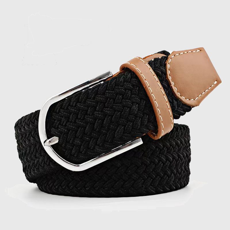 Women's Belts Hot Selling Belt Elastic Canvas Woven Belt Alloy Pin Buckle Belt_voghion.com