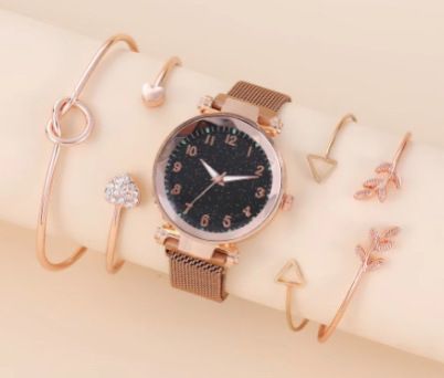 Classic Case Gypsy Digital Face Ladies Casual Versatile Watch Bracelet Set Quartz Watch Daily Birthday Anniversary Valentine's Day Gift_voghion.com