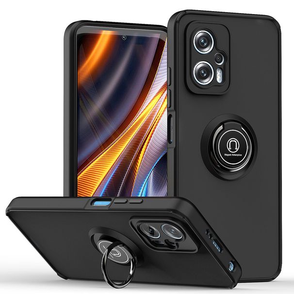 Custodia opaca alla moda KEYSION per Xiaomi POCO X4 GT X4 Pro 5G X3 NFC Custodia trasparente antiurto per telefono ad anello per Redmi Note_voghion.com