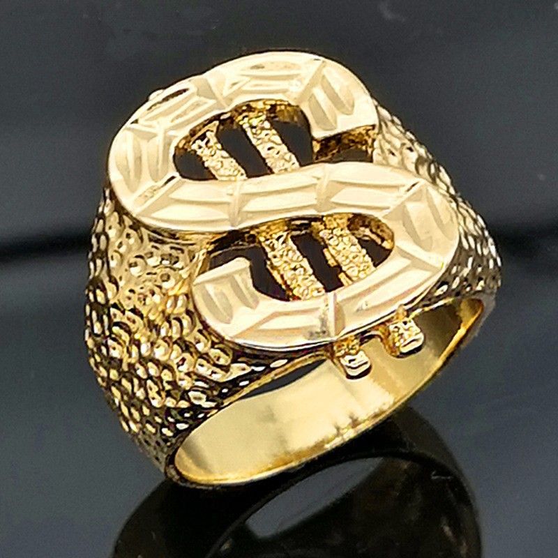 Gayi Jewelry Plated Men's Aggressive Hip-hop Creative Dollars Car Flower Ring_voghion.com