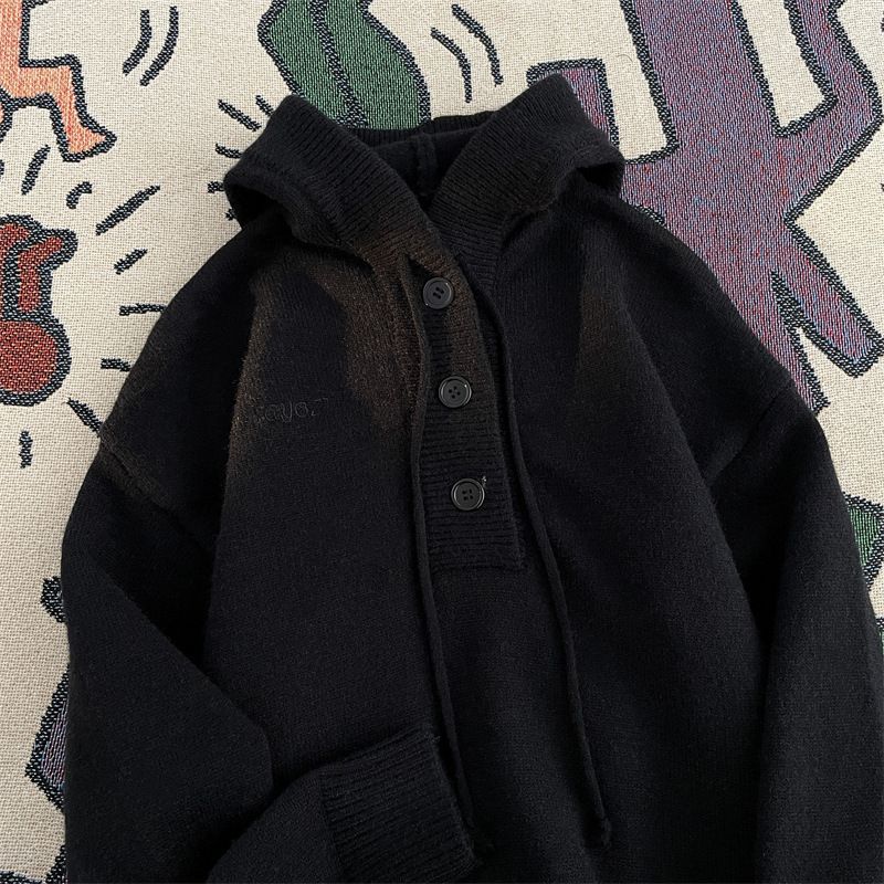 Herrenbekleidung Neuer Nischenpullover Amerikanischer Retro-Casual-Lazy-Style-Kapuzenpullover Herren-Einfarbiger Manteltrend_voghion.com