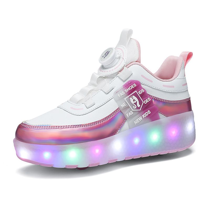 Chaussures d'été pour enfants, les garçons et les filles peuvent porter des lumières colorées, patins à Double roulettes Heelys, 2024_voghion.com