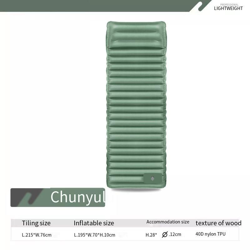 Outdoor Camping Foot Inflatable Sleeping Pad Combination Multi Person Thickened 10cm TPU Light Air Cushion Tent Moisture Proof Lunch Break_voghion.com