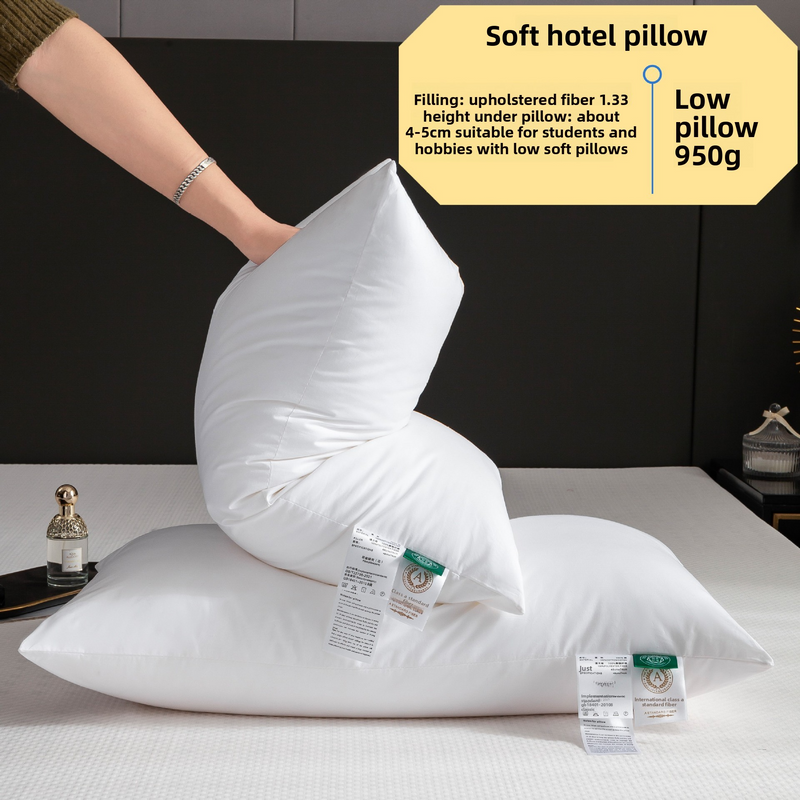 Pillow 1PC– Premium Cotton & Fiber Blend Pillows For Neck Support (Soft & Supportive Hypoallergenic Breathable Home & Travel Use High Loft)​_voghion.com