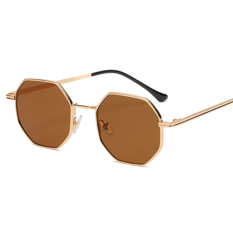 Retro Square for Men Women Fashion Small Polygon Sun Glasses Metal Frame Sunglasses UV400 Protection Eyeglass_voghion.com