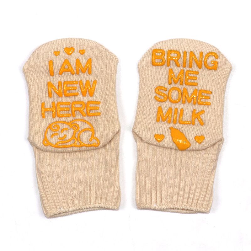  0 3 years old baby socks cross border medium tube parent child socks cotton socks sole letter dotted creative floor socks_voghion.com