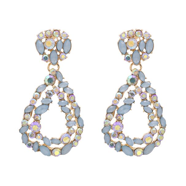 Boucles d'oreilles géométriques exagérées en forme de goutte d'eau avec des bijoux rétro de personnalité en diamant_voghion.com