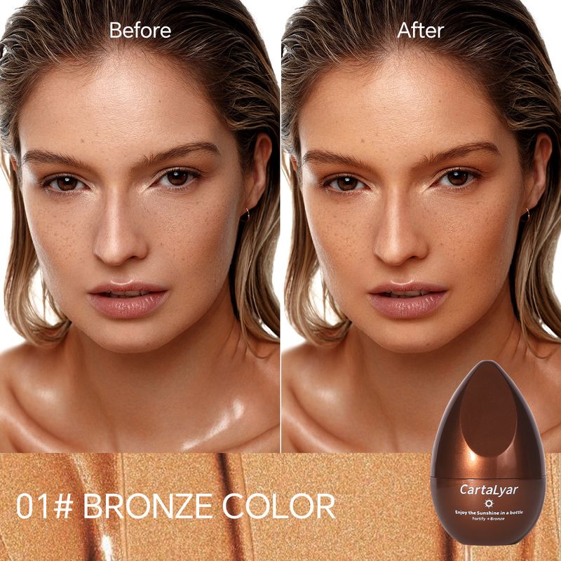 Bronzing Tanning Liquid European and American Fine Flash Brightening and Deepening Outline Solid Deep Skin rust brown_voghion.com