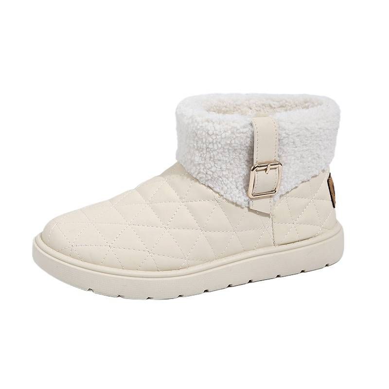 Bottines d'hiver chaudes et antidérapantes classiques pour femmes, bottines courtes confortables en mousse à mémoire de forme_voghion.com